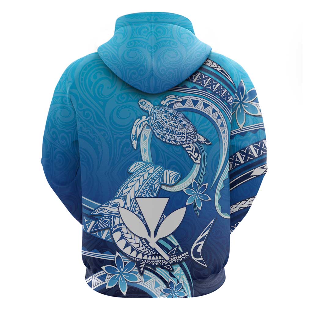 Hawaii Zip Hoodie Turtle With Hammerhead Shark Oceanic DT04 - Polynesian Pride