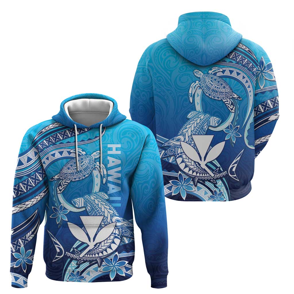 Hawaii Zip Hoodie Turtle With Hammerhead Shark Oceanic DT04 - Polynesian Pride