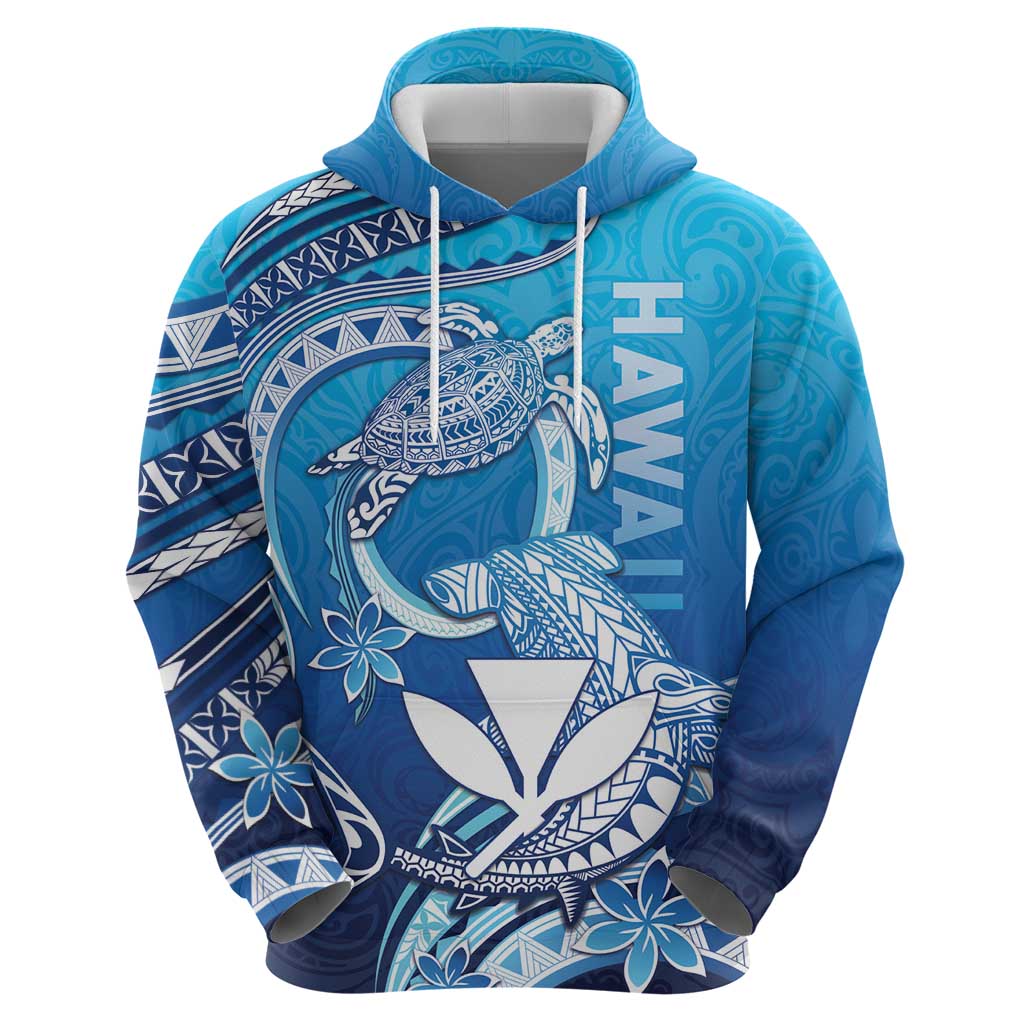 Hawaii Zip Hoodie Turtle With Hammerhead Shark Oceanic DT04 - Polynesian Pride