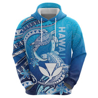 Hawaii Zip Hoodie Turtle With Hammerhead Shark Oceanic DT04 - Polynesian Pride