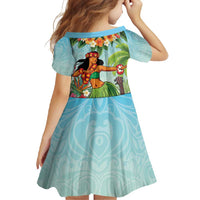 Hawaii Lei Day Family Matching Long Sleeve Bodycon Dress and Hawaiian Shirt Hula Girl With Tropical Forest DT04 - Polynesian Pride