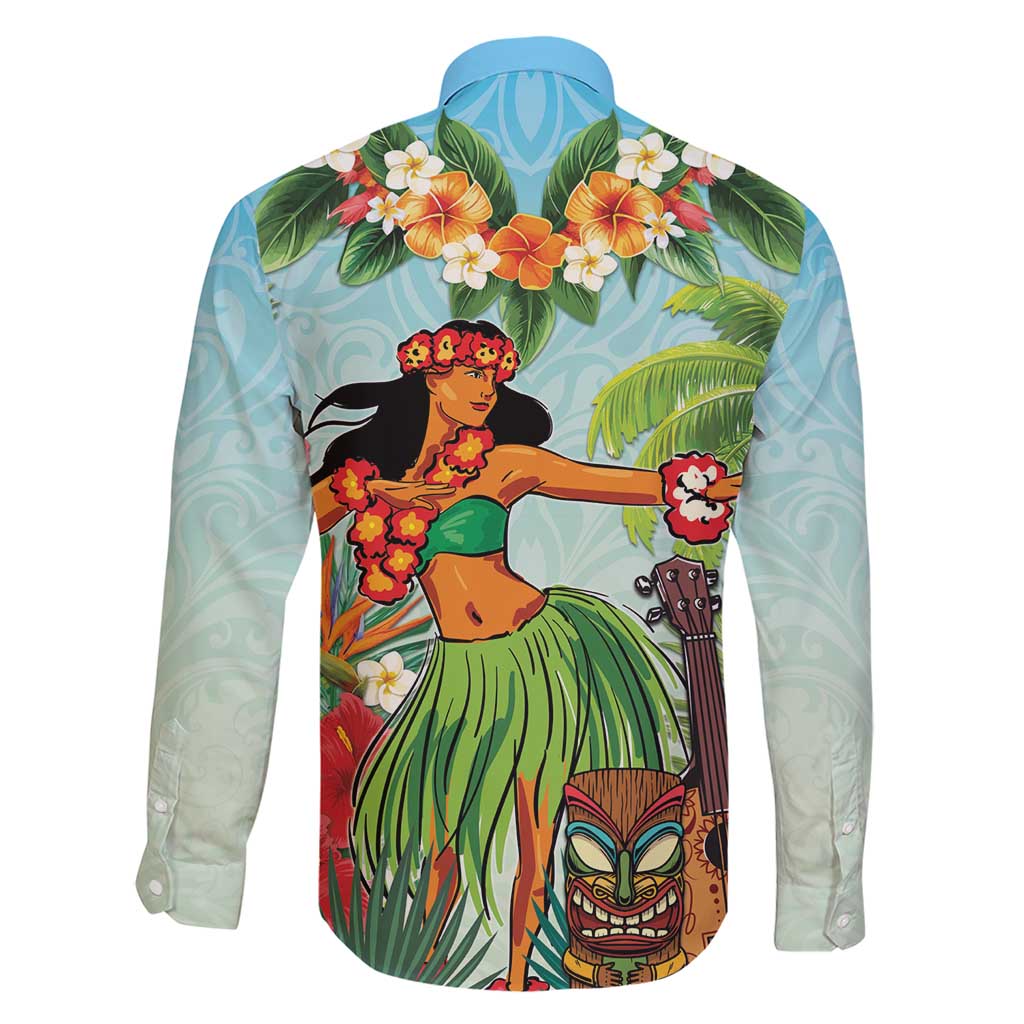 Hawaii Lei Day Family Matching Short Sleeve Bodycon Dress and Hawaiian Shirt Hula Girl With Tropical Forest DT04 - Polynesian Pride