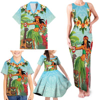 Hawaii Lei Day Family Matching Tank Maxi Dress and Hawaiian Shirt Hula Girl With Tropical Forest DT04 - Polynesian Pride