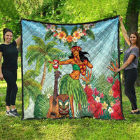 Hawaii Lei Day Quilt Hula Girl With Tropical Forest DT04 - Polynesian Pride