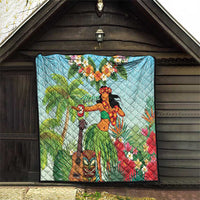 Hawaii Lei Day Quilt Hula Girl With Tropical Forest DT04 - Polynesian Pride