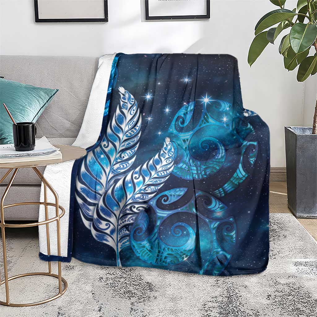 New Zealand Matariki Blanket Maori Koru Mix Silver Fern