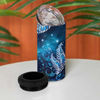 New Zealand Matariki 4 in 1 Can Cooler Tumbler Maori Koru Mix Silver Fern DT04 - Polynesian Pride