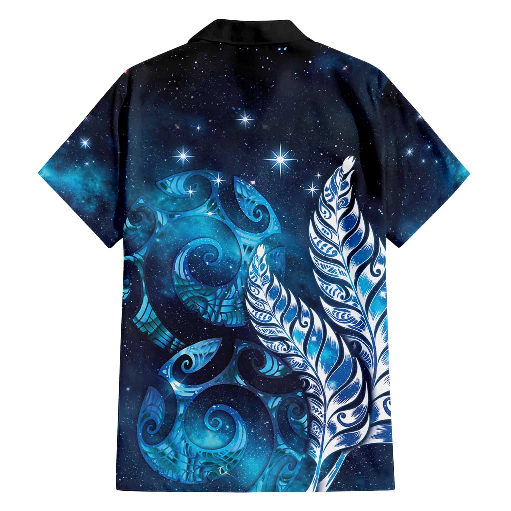 New Zealand Matariki Family Matching Off Shoulder Short Dress and Hawaiian Shirt Maori Koru Mix Silver Fern DT04 - Polynesian Pride