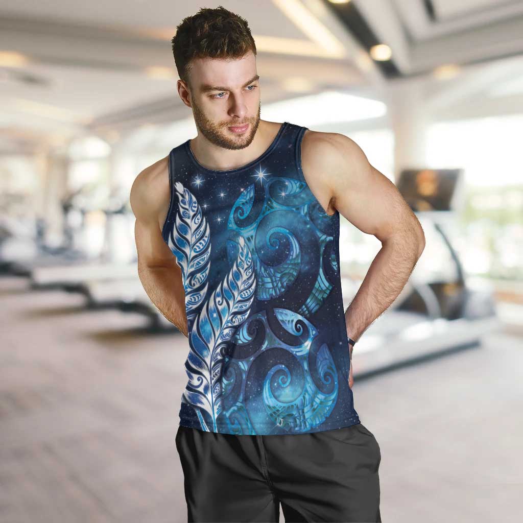 New Zealand Matariki Men Tank Top Maori Koru Mix Silver Fern