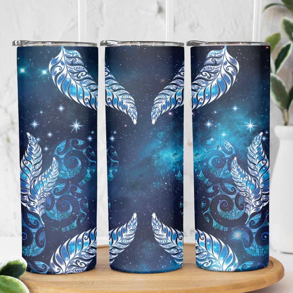 New Zealand Matariki Skinny Tumbler Maori Koru Mix Silver Fern DT04 - Polynesian Pride