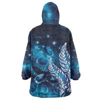 New Zealand Matariki Wearable Blanket Hoodie Maori Koru Mix Silver Fern DT04 - Polynesian Pride