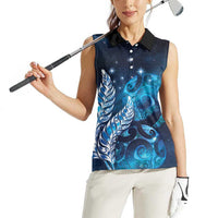 New Zealand Matariki Women Sleeveless Polo Shirt Maori Koru Mix Silver Fern DT04 - Polynesian Pride