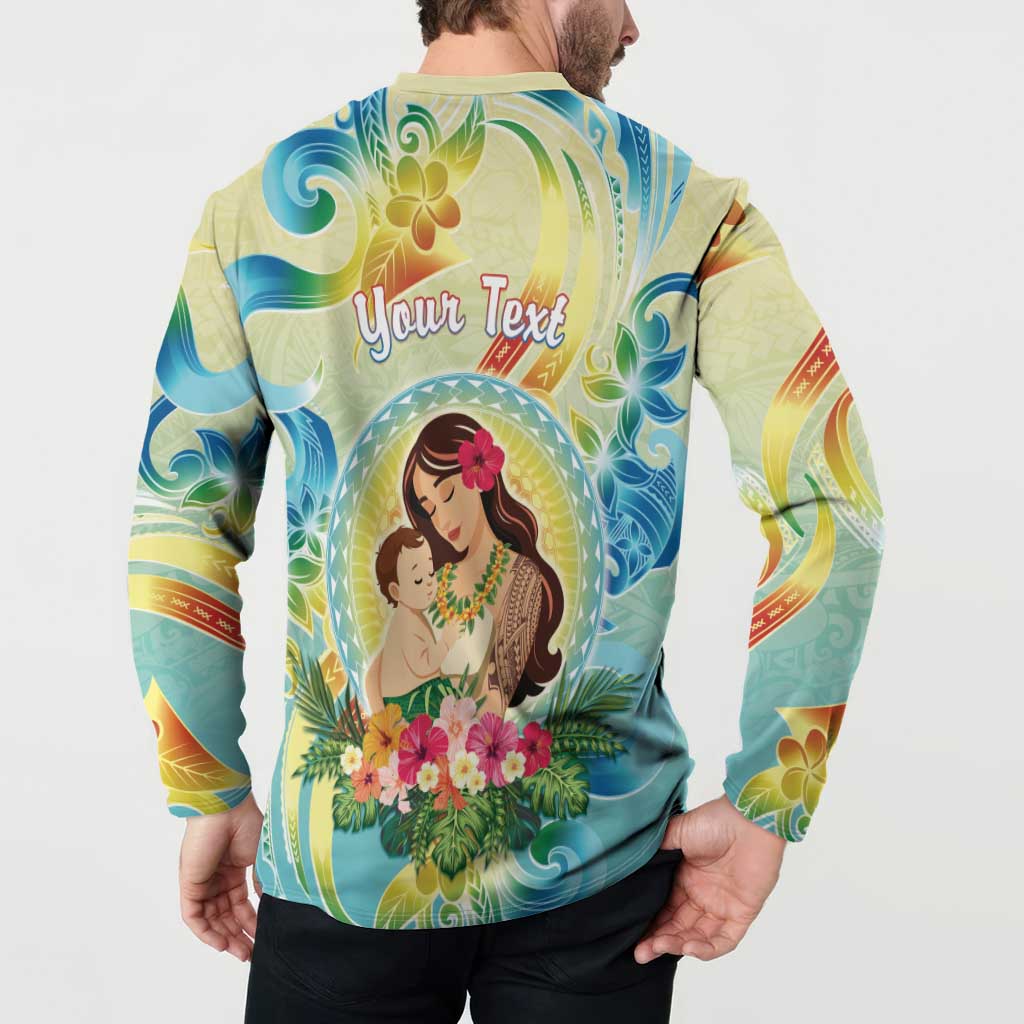Personalised Hawaii Mother's Day Button Sweatshirt I Love You Mom