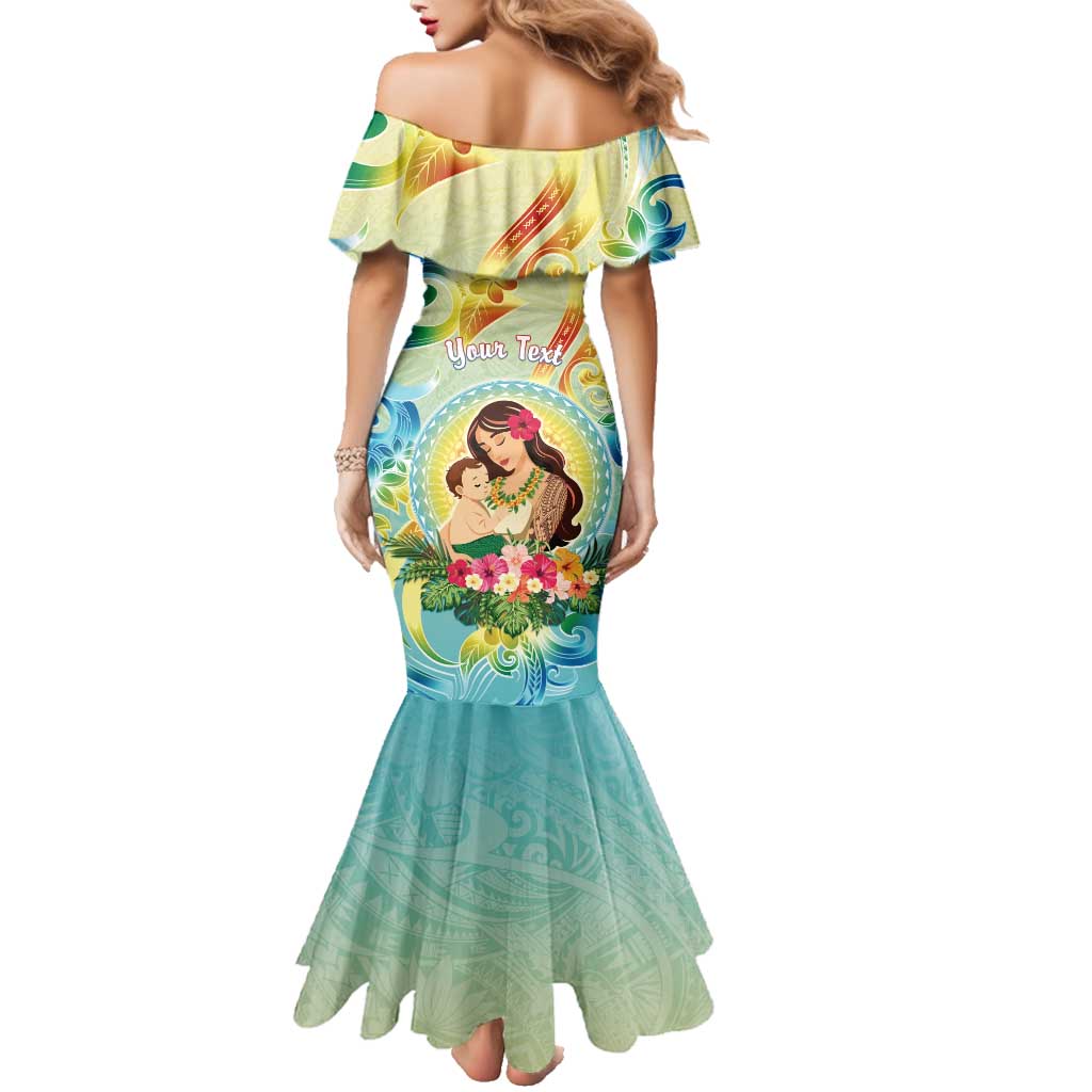 Personalised Hawaii Mother's Day Family Matching Mermaid Dress and Hawaiian Shirt I Love You Mom DT04 - Polynesian Pride