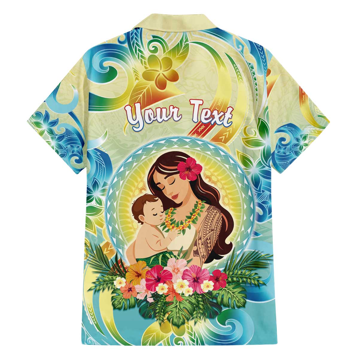 Personalised Hawaii Mother's Day Family Matching Off The Shoulder Long Sleeve Dress and Hawaiian Shirt I Love You Mom DT04 - Polynesian Pride