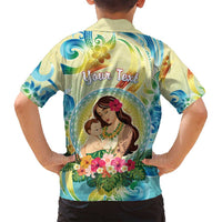 Personalised Hawaii Mother's Day Family Matching Off Shoulder Maxi Dress and Hawaiian Shirt I Love You Mom DT04 - Polynesian Pride
