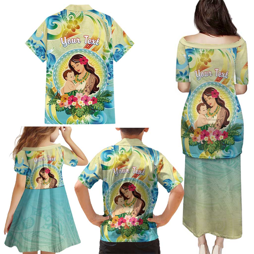 Personalised Hawaii Mother's Day Family Matching Puletasi and Hawaiian Shirt I Love You Mom DT04 - Polynesian Pride