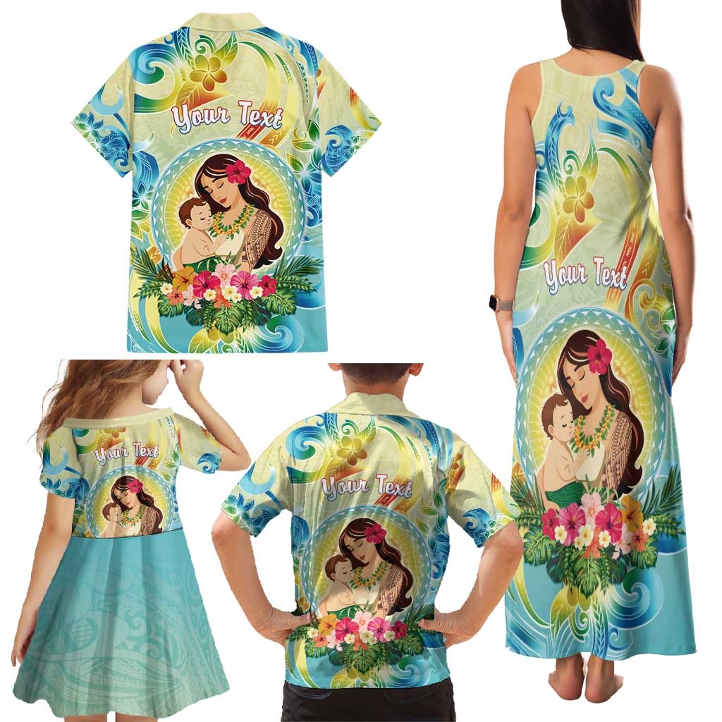 Personalised Hawaii Mother's Day Family Matching Tank Maxi Dress and Hawaiian Shirt I Love You Mom DT04 - Polynesian Pride