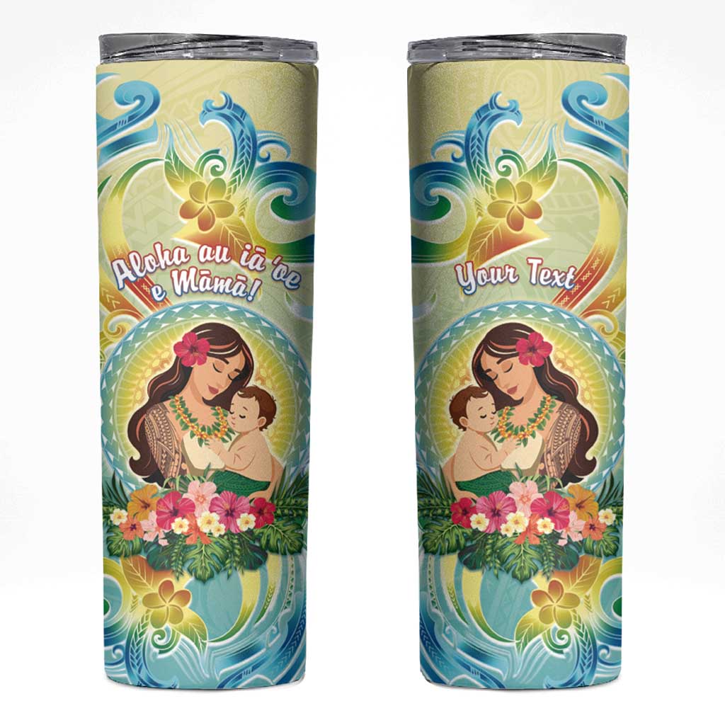 Personalised Hawaii Mother's Day Skinny Tumbler I Love You Mom DT04 Yellow - Polynesian Pride