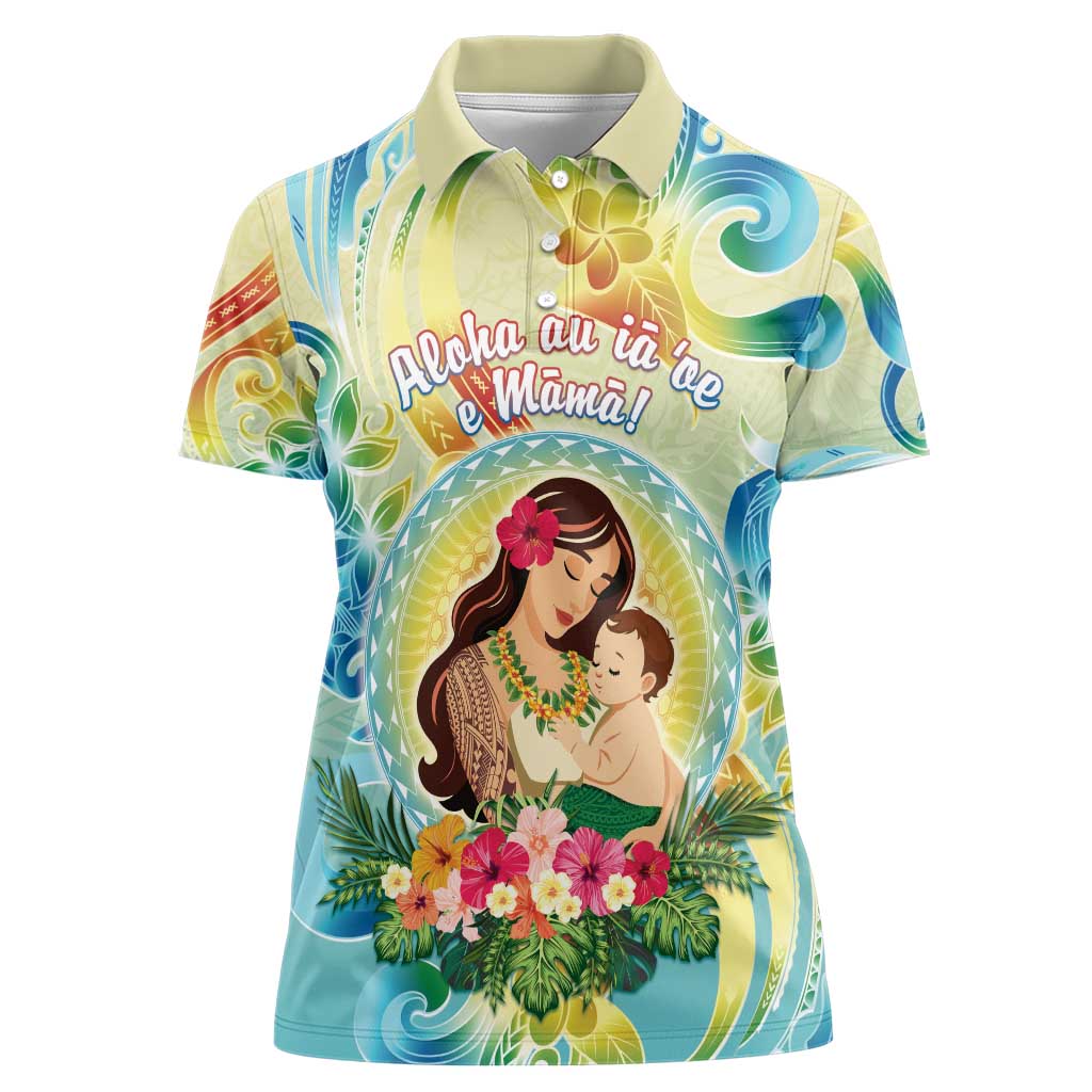Personalised Hawaii Mother's Day Women Polo Shirt I Love You Mom DT04 Female Yellow - Polynesian Pride