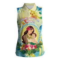 Personalised Hawaii Mother's Day Women Sleeveless Polo Shirt I Love You Mom DT04 Female Yellow - Polynesian Pride