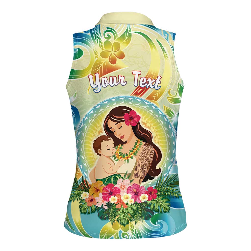 Personalised Hawaii Mother's Day Women Sleeveless Polo Shirt I Love You Mom DT04 - Polynesian Pride