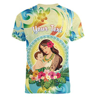 Personalised Hawaii Mother's Day Women V-Neck T-Shirt I Love You Mom DT04 - Polynesian Pride