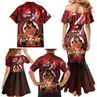 Personalised New Zealand Mother's Day Family Matching Mermaid Dress and Hawaiian Shirt I Love You Mom DT04 - Polynesian Pride