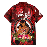 Personalised New Zealand Mother's Day Family Matching Off The Shoulder Long Sleeve Dress and Hawaiian Shirt I Love You Mom DT04 - Polynesian Pride