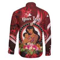 Personalised New Zealand Mother's Day Family Matching Off The Shoulder Long Sleeve Dress and Hawaiian Shirt I Love You Mom DT04 - Polynesian Pride