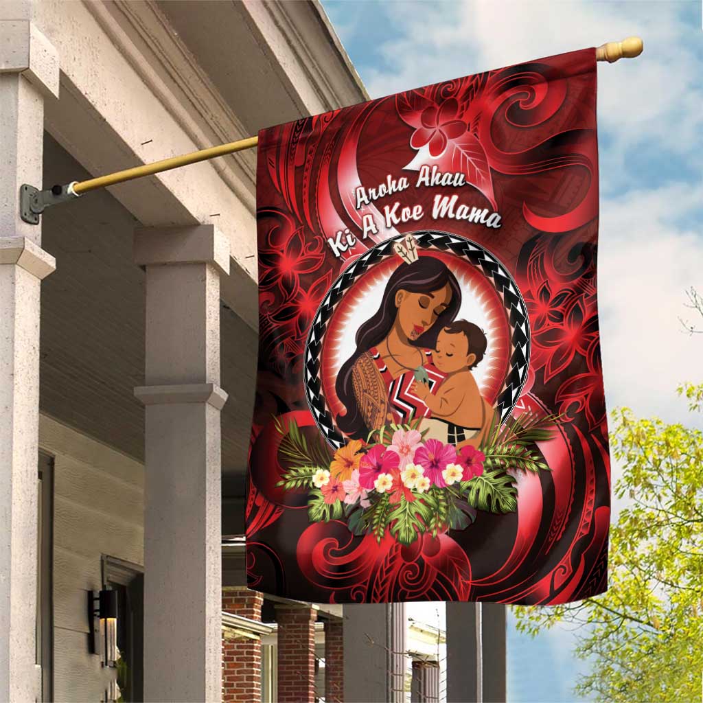 New Zealand Mother's Day Garden Flag I Love You Mom DT04 House Flag Red - Polynesian Pride
