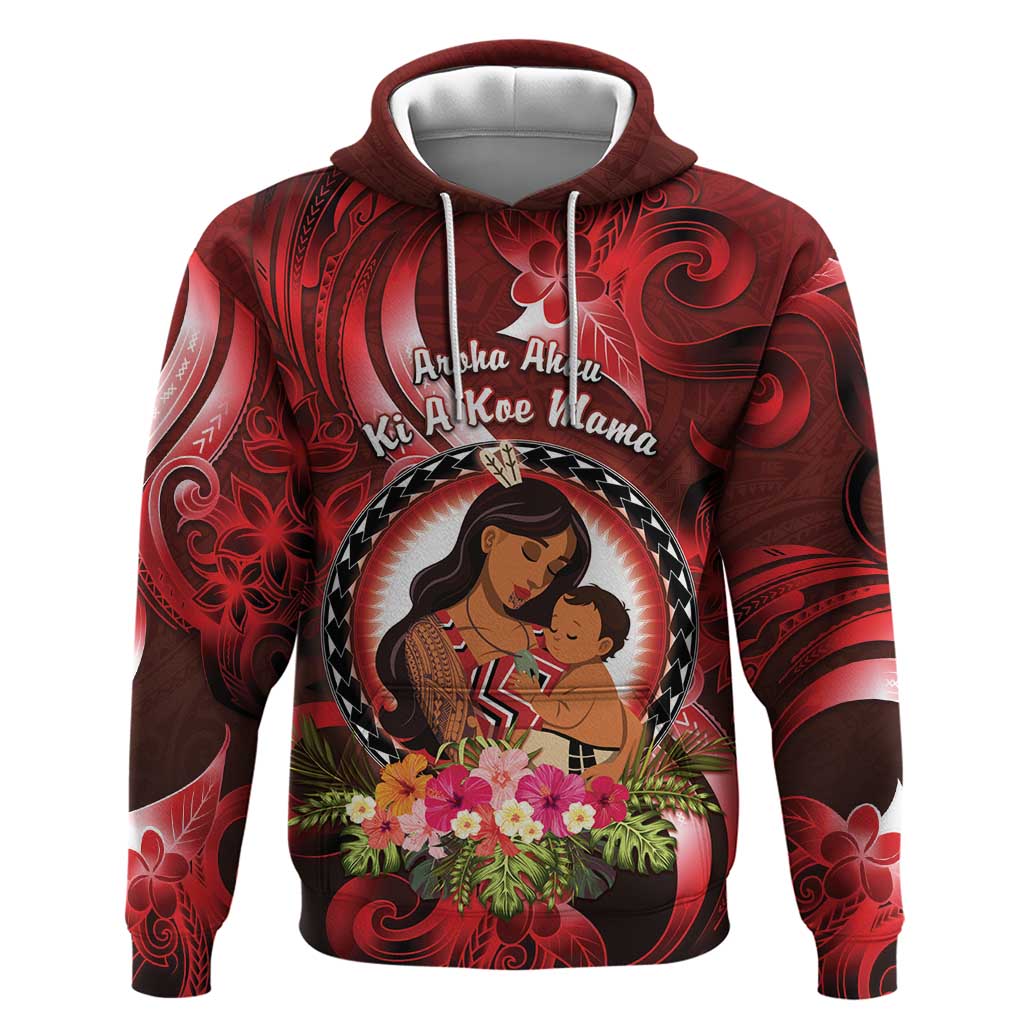 Personalised New Zealand Mother's Day Hoodie I Love You Mom DT04 Pullover Hoodie Red - Polynesian Pride