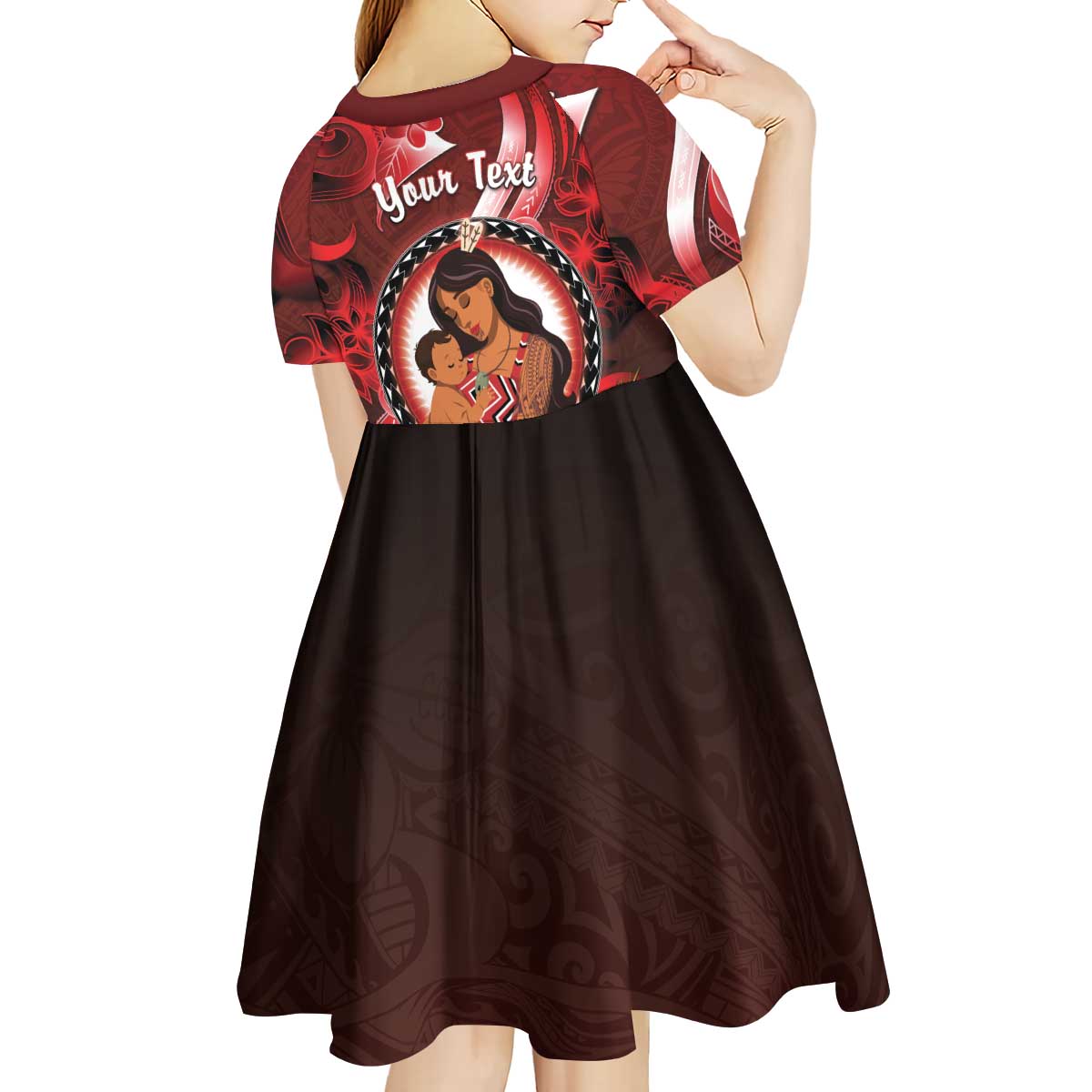 Personalised New Zealand Mother's Day Kid Short Sleeve Dress I Love You Mom DT04 - Polynesian Pride