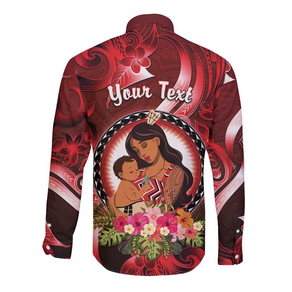 Personalised New Zealand Mother's Day Long Sleeve Button Shirt I Love You Mom DT04 - Polynesian Pride