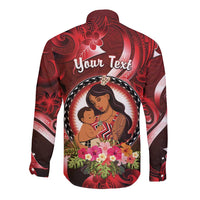 Personalised New Zealand Mother's Day Long Sleeve Button Shirt I Love You Mom DT04 - Polynesian Pride
