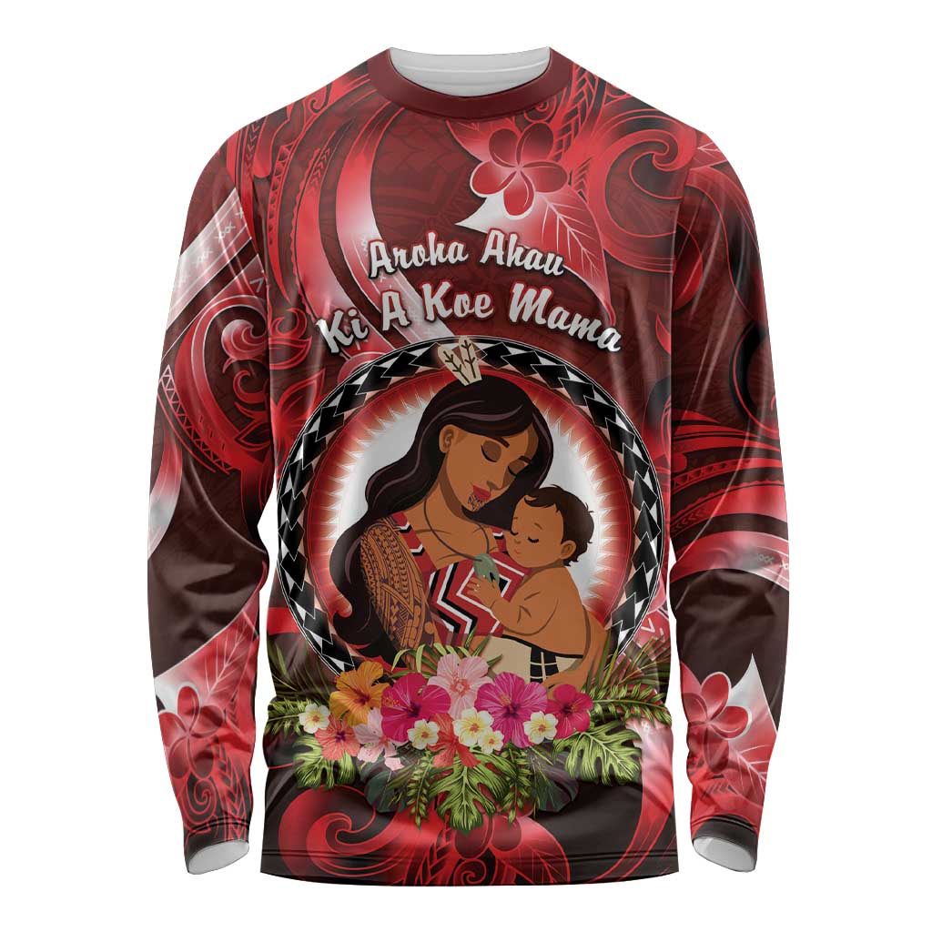 Personalised New Zealand Mother's Day Long Sleeve Shirt I Love You Mom DT04 Unisex Red - Polynesian Pride