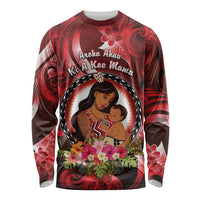 Personalised New Zealand Mother's Day Long Sleeve Shirt I Love You Mom DT04 Unisex Red - Polynesian Pride