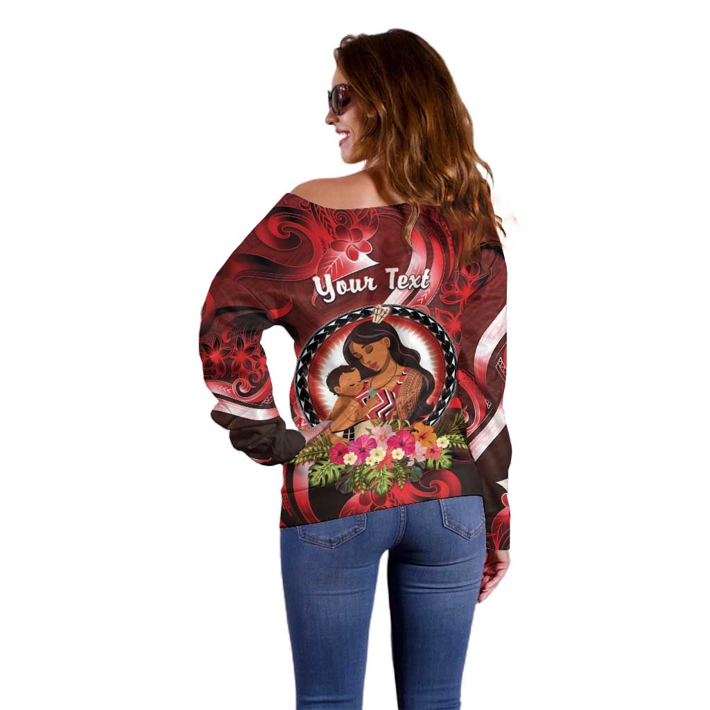 Personalised New Zealand Mother's Day Off Shoulder Sweater I Love You Mom