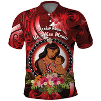 Personalised New Zealand Mother's Day Polo Shirt I Love You Mom DT04 Red - Polynesian Pride