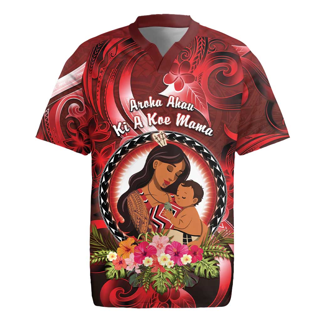 Personalised New Zealand Mother's Day Rugby Jersey I Love You Mom DT04 Red - Polynesian Pride