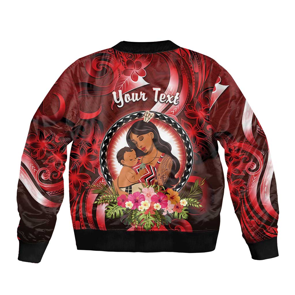 Personalised New Zealand Mother's Day Sleeve Zip Bomber Jacket I Love You Mom