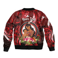 Personalised New Zealand Mother's Day Sleeve Zip Bomber Jacket I Love You Mom