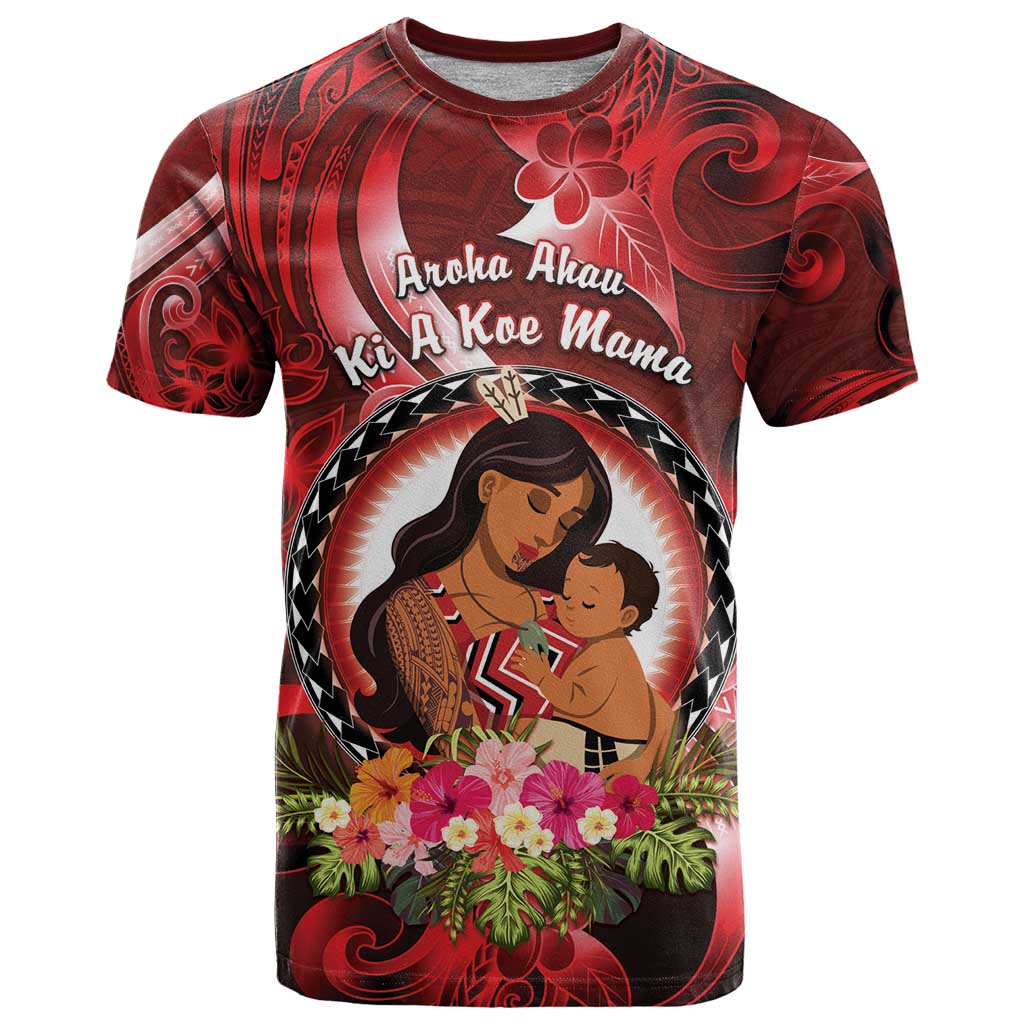 Personalised New Zealand Mother's Day T Shirt I Love You Mom DT04 Red - Polynesian Pride