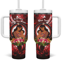 Personalised New Zealand Mother's Day Tumbler With Handle I Love You Mom DT04 One Size: 40 oz Red - Polynesian Pride