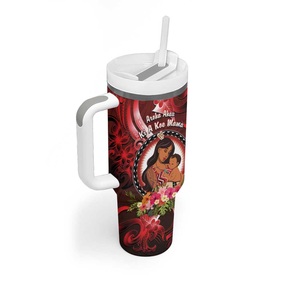 Personalised New Zealand Mother's Day Tumbler With Handle I Love You Mom DT04 - Polynesian Pride