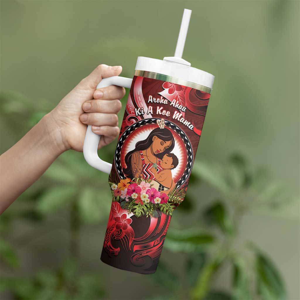 Personalised New Zealand Mother's Day Tumbler With Handle I Love You Mom DT04 - Polynesian Pride