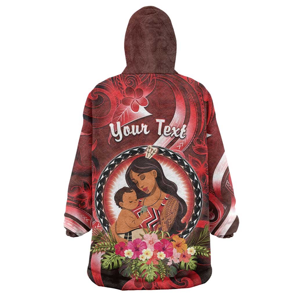 Personalised New Zealand Mother's Day Wearable Blanket Hoodie I Love You Mom DT04 - Polynesian Pride