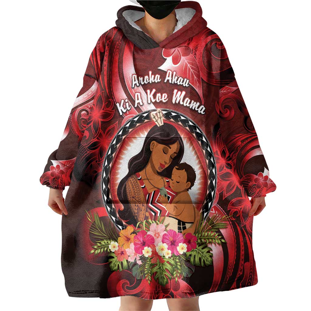 Personalised New Zealand Mother's Day Wearable Blanket Hoodie I Love You Mom DT04 - Polynesian Pride