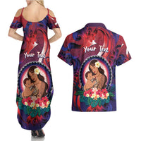 Personalised Samoa Mother's Day Couples Matching Summer Maxi Dress and Hawaiian Shirt I Love You Mom DT04 - Polynesian Pride