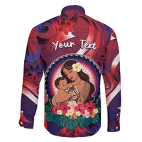 Personalised Samoa Mother's Day Family Matching Off Shoulder Maxi Dress and Hawaiian Shirt I Love You Mom DT04 - Polynesian Pride